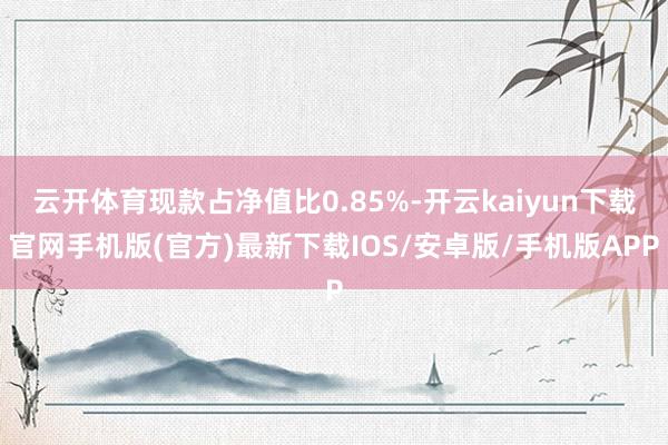 云开体育现款占净值比0.85%-开云kaiyun下载官网手机版(官方)最新下载IOS/安卓版/手机版APP