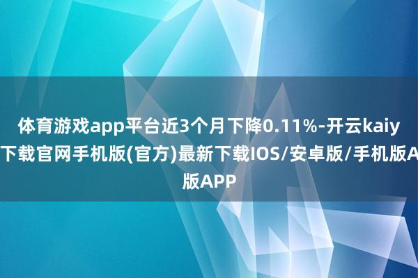 体育游戏app平台近3个月下降0.11%-开云kaiyun下载官网手机版(官方)最新下载IOS/安卓版/手机版APP