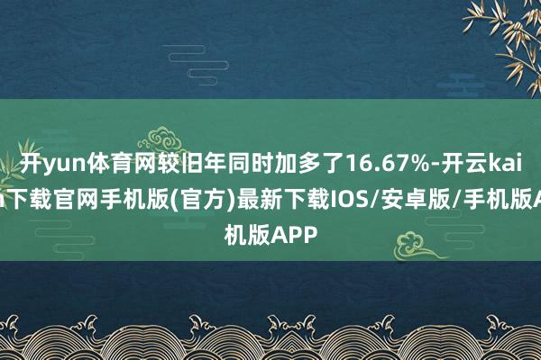 开yun体育网较旧年同时加多了16.67%-开云kaiyun下载官网手机版(官方)最新下载IOS/安卓版/手机版APP